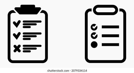 Lista de iconos o lista, programación y registro. Catálogo de etiquetas o control. Bil o calendario. Docket. Nomenclatura, rollo de abalorios. Icono del vector.