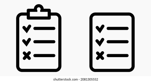Lista de iconos o lista, planificación, registro. Catálogo de etiquetas o control. Bil o calendario. Docket. Nomenclatura, rollo de abalorios. Icono del vector.