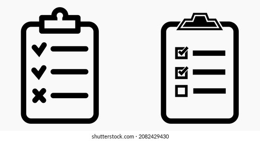 Lista de iconos o lista, planificación, registro. Catálogo de etiquetas o control. Bil o calendario. Docket. Nomenclatura, rollo de abalorios. Icono del vector.