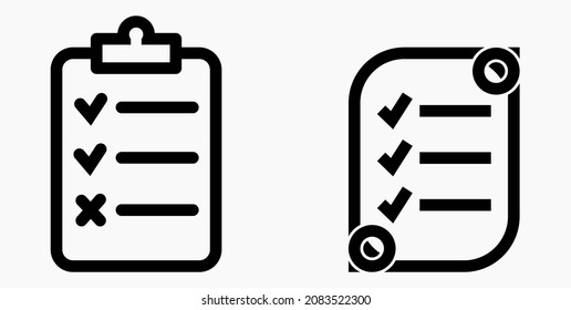 Lista de iconos o lista, planificación, registro. Catálogo de etiquetas o control. Bil o calendario. Docket. Nomenclatura, rollo de abalorios. Icono del vector.