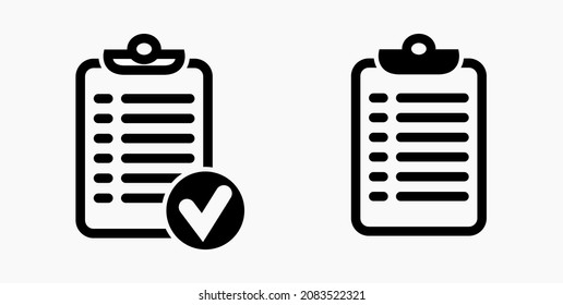 Lista de iconos o lista, planificación, registro. Catálogo de etiquetas o control. Bil o calendario. Docket. Nomenclatura, rollo de abalorios. Icono del vector.
