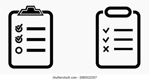 Lista de iconos o lista, planificación, registro. Catálogo de etiquetas o control. Bil o calendario. Docket. Nomenclatura, rollo de abalorios. Icono del vector.