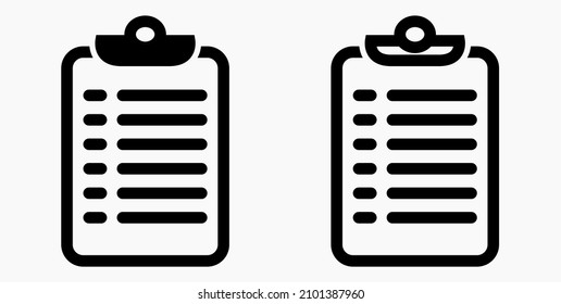 Lista de iconos o lista, planificación, registro. Catálogo de etiquetas o control. Bil o calendario. Docket. Nomenclatura, rollo de abalorios. Icono del vector.