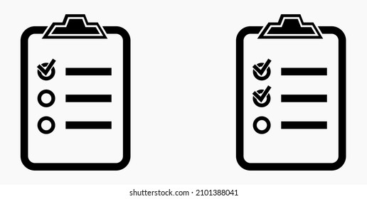 Lista de iconos o lista, planificación, registro. Catálogo de etiquetas o control. Bil o calendario. Docket. Nomenclatura, rollo de abalorios. Icono del vector.