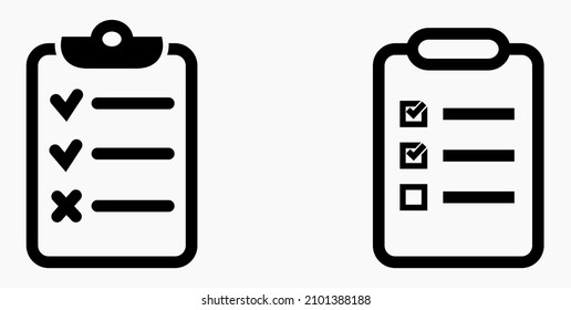 Lista de iconos o lista, planificación, registro. Catálogo de etiquetas o control. Bil o calendario. Docket. Nomenclatura, rollo de abalorios. Icono del vector.