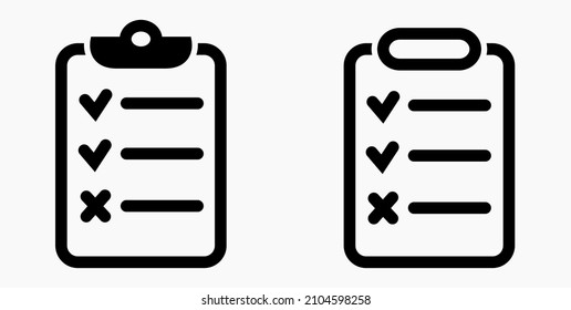 Lista de iconos o lista, planificación, registro. Catálogo de etiquetas o control. Bil o calendario. Docket. Nomenclatura, rollo de abalorios. Icono del vector.