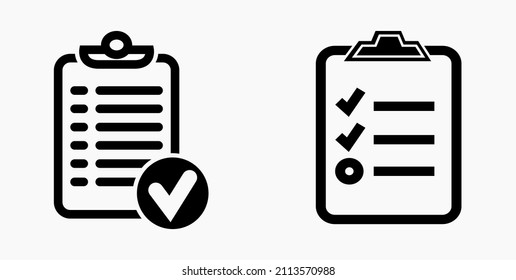 Lista de iconos o lista, planificación, registro. Catálogo de etiquetas o control. Bil o calendario. Docket. Nomenclatura, rollo de abalorios. Icono del vector.