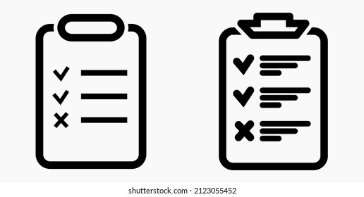 Lista de iconos o lista, planificación, registro. Catálogo de etiquetas o control. Bil o calendario. Docket. Nomenclatura, rollo de abalorios. Icono del vector.