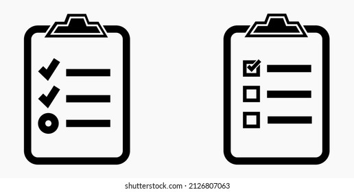 Lista de iconos o lista, planificación, registro. Catálogo de etiquetas o control. Bil o calendario. Docket. Nomenclatura, rollo de abalorios. Icono del vector.