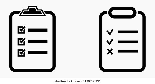 Lista de iconos o lista, planificación, registro. Catálogo de etiquetas o control. Bil o calendario. Docket. Nomenclatura, rollo de abalorios. Icono del vector.