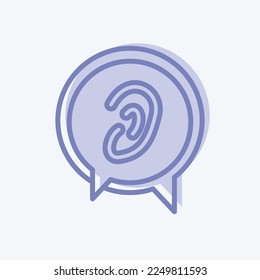 Icon Listen to Others. related to Psychological symbol. two tone style. simple illustration. emotions, empathy, assistance