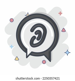 Icon Listen to Others. related to Psychological symbol. Comic Style. simple illustration. emotions, empathy, assistance