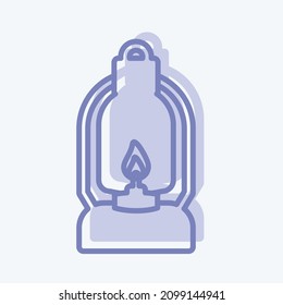 Icon Lit Lamp - Two Tone Style - Simple illustration,Design Icon vector, Good for prints, posters, advertisements, announcements, info graphics, etc.