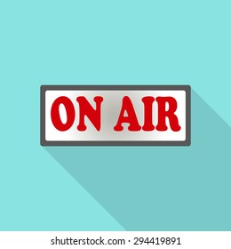 Icon Live. in the air. Connected by radio. recording start signal. Stock vector