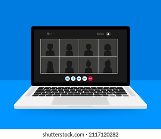 Icon with live chat video call. Isometric vector illustration. Editable vector stroke. Online video