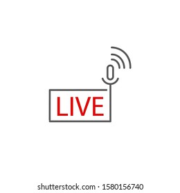 Icon Live Streaming On White Background