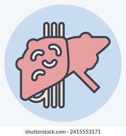 Icon Liver Cancer. related to Hepatologist symbol. color mate style. simple design editable. simple illustration
