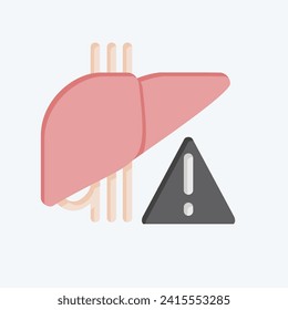 Icon Liver Problem. related to Hepatologist symbol. flat style. simple design editable. simple illustration