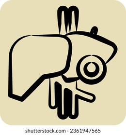 Icon Liver. related to Body Ache symbol. hand drawn style. simple design editable. simple illustration