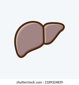 Icon Liver. suitable for education symbol. flat style. simple design editable. design template vector. simple illustration