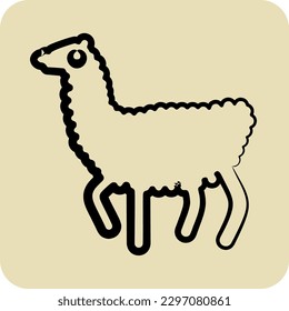 Icon Llama. related to Domestic Animals symbol. glyph style. simple design editable. simple illustration