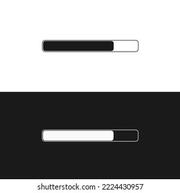 Icon load, buffer, process, bar, wait. Vector design. Digital element . With black and white background. Upload and wait until done. 