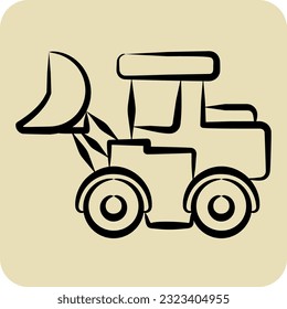 Icon Loader Truck. related to Construction Vehicles symbol. hand drawn style. simple design editable. simple illustration