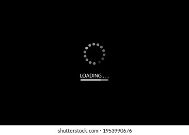 icon with loading sign on dark background. Time icon symbol. Round shape. Stock image. Vector illustration. EPS 10.