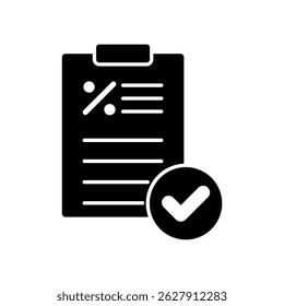 Icono de una solicitud de préstamo, aislado en un fondo limpio.
