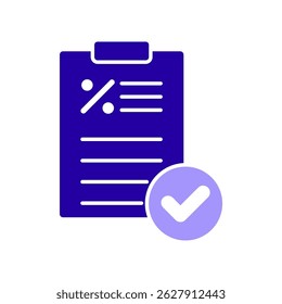 Icono de una solicitud de préstamo, aislado en un fondo limpio.