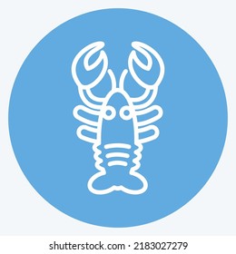 Icon Lobster. suitable for Meat. blue eyes style. simple design editable. design template vector. simple illustration