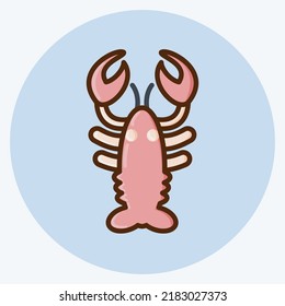 Icon Lobster. suitable for Meat. flat style. simple design editable. design template vector. simple illustration