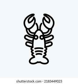 Icon Lobster. suitable for Meat. line style. simple design editable. design template vector. simple illustration