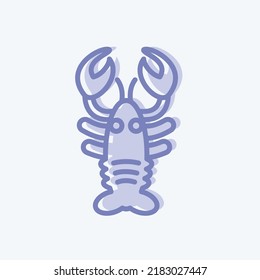 Icon Lobster. suitable for Meat. two tone style. simple design editable. design template vector. simple illustration