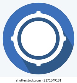Icon Location Access. suitable for Mobile Apps symbol. long shadow style. simple design editable. design template vector. simple symbol illustration