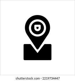Icon Location Glyph, Flat Icon Logo Illustration Vector Isolated. Suitable for Web Design, Logo, App. 
