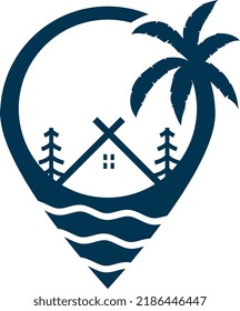 icon location illustration logo, inn or hotel logo