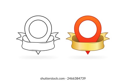 Etiqueta de Locación de iconos. Locación destacada. Estilo plano lineal. Iconos vectoriales