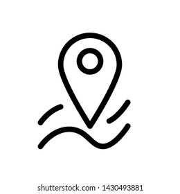 Icon location , line art vector illustration , concept to your business . template maps 
