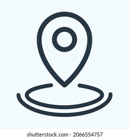 Icon Location - Line Cut Style - Simple illustration, Editable stroke, Design template vector, Good for prints, posters, advertisements, announcements, info graphics, etc.