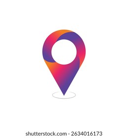 Logotipo da localização do ícone em estilo 3d
