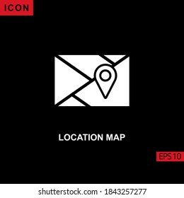 Icon Location Map. Flat, glyph or filled icon symbol sign collection for mobile concept and web apps design.