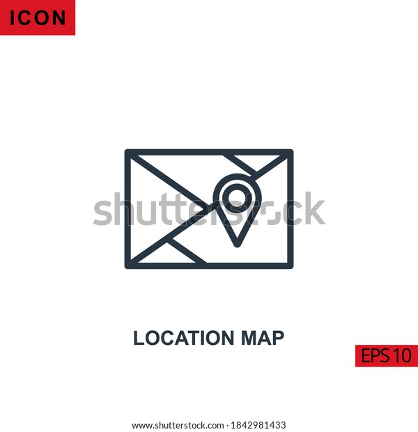 Icon\
Location Map. Outline, line or linear vector icon symbol sign\
collection for mobile concept and web apps\
design.
