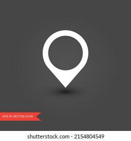 Icon of location. Navigation pictogram. Black pin symbol