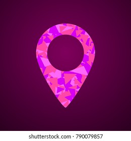 Icon location on the map. Icon for the navigator. Vector pointer.