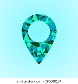 Icon location on the map. Icon for the navigator. Vector pointer.