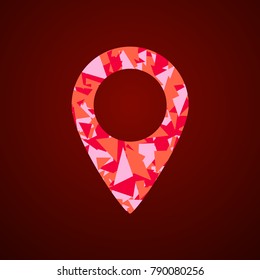Icon location on the map. Icon for the navigator. Vector pointer.