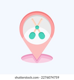 Icon Location Pink. related to Barbershop symbol. Beauty Saloon. simple illustration