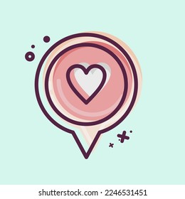 Icon Location. related to Valentine's Day symbol. MBE style. simple design editable. simple illustration