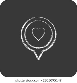 Icon Location. related to Valentine's Day symbol. chalk Style. simple design editable